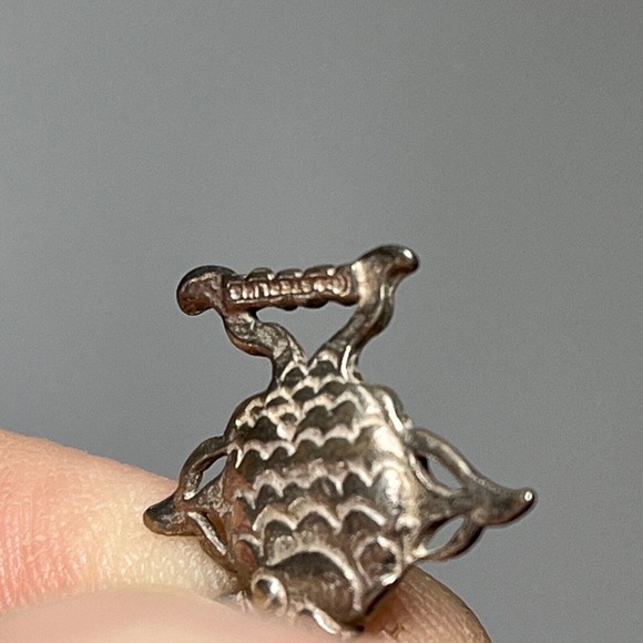 Sterling Silver Charm Bracelet Elephant Ships Wheel Fish Star USMC Vintage 1990s - Picture 12 of 16